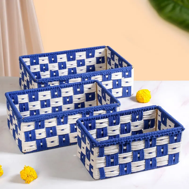 Royal Blue Multipurpose Storage Basket Set (3-Piece) 1
