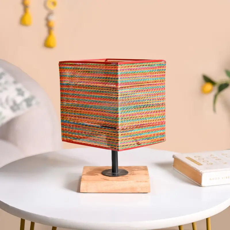 Rustic Decorative Lamp With Gold Zari Accents 1