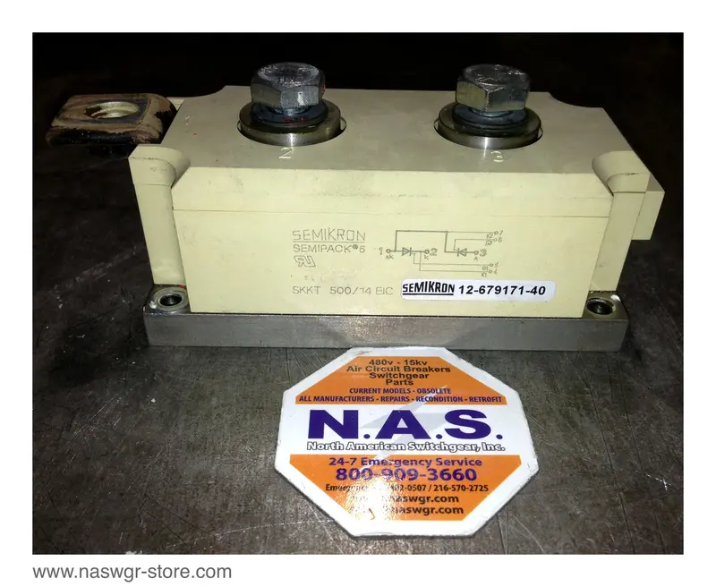 Semikron Skkt 500/14 Eic Thyristor Module (P/N 12-679171-40) 1