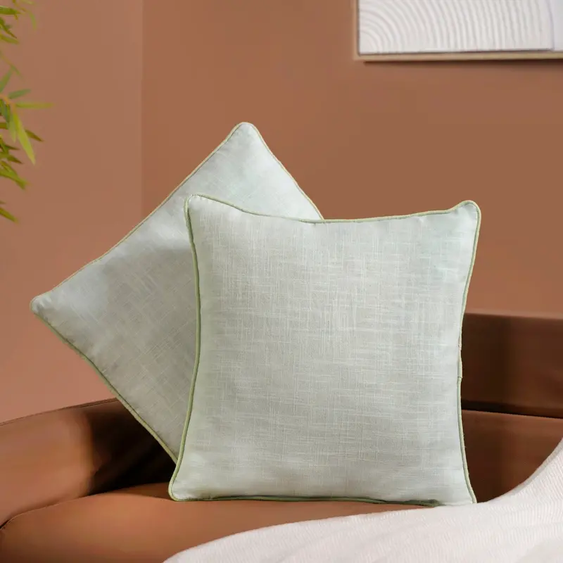 Serene Sage Green Cotton Cushion Covers – Set Of Two 1