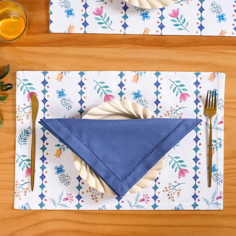 Set Of 4 Soft Cotton Table Napkins – Florina Design 1
