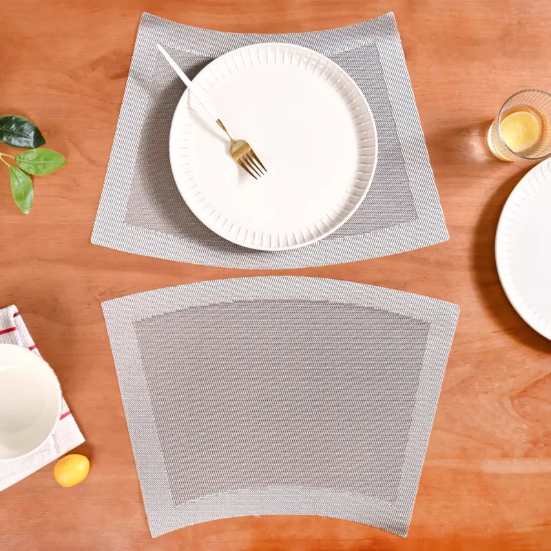 Set Of 6 Contemporary Curved Placemats For Stylish Dining 1