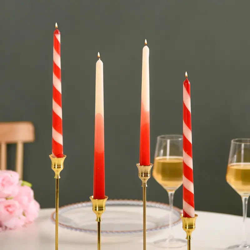 Set Of 8 Ombre & Spiral Taper Candles 1