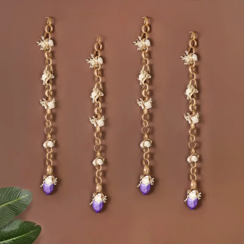 Set Of Four Eco-Friendly Dried Flower Wall Hangings 1