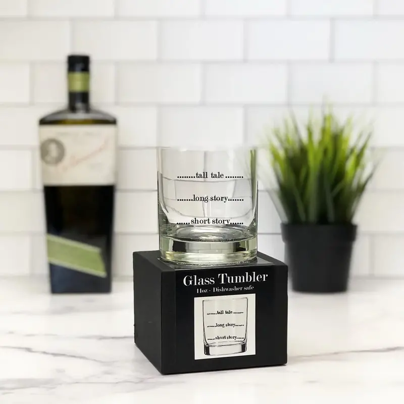 Short Tumbler Cocktail Glass With Literary-Inspired Phrase Set | Fly Paper Products 1