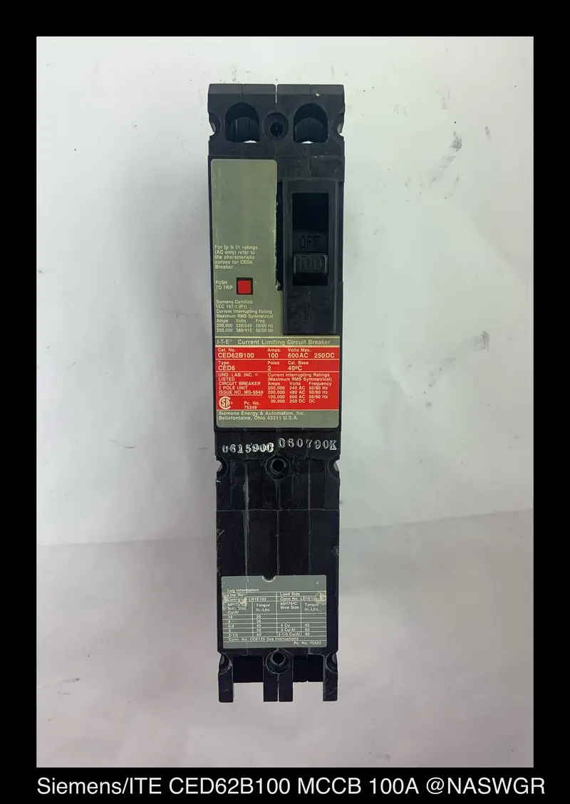 Siemens Ced62B100 Molded Case Circuit Breaker – 100A, Compact Design 1
