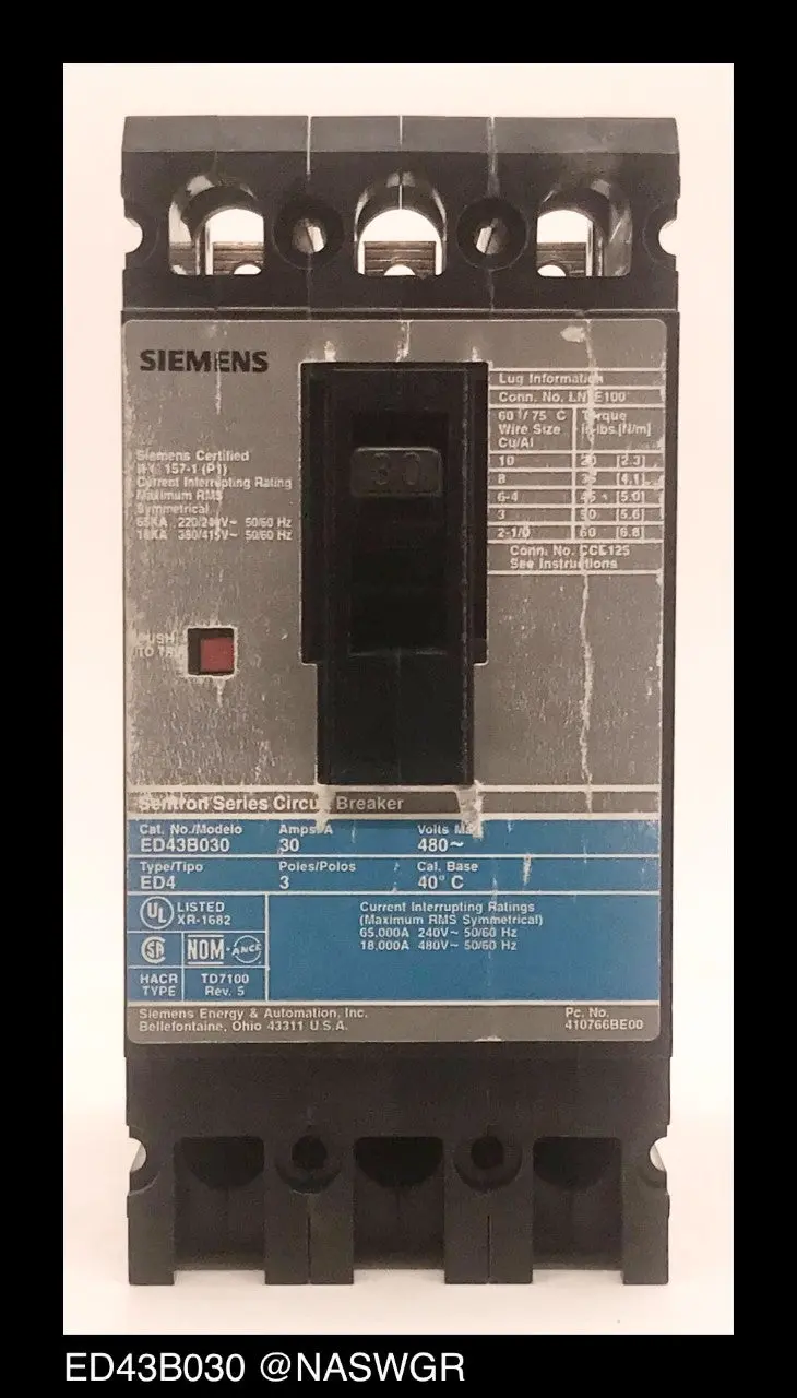 Siemens Ed43B030 30-Amp Molded Case Circuit Breaker 1