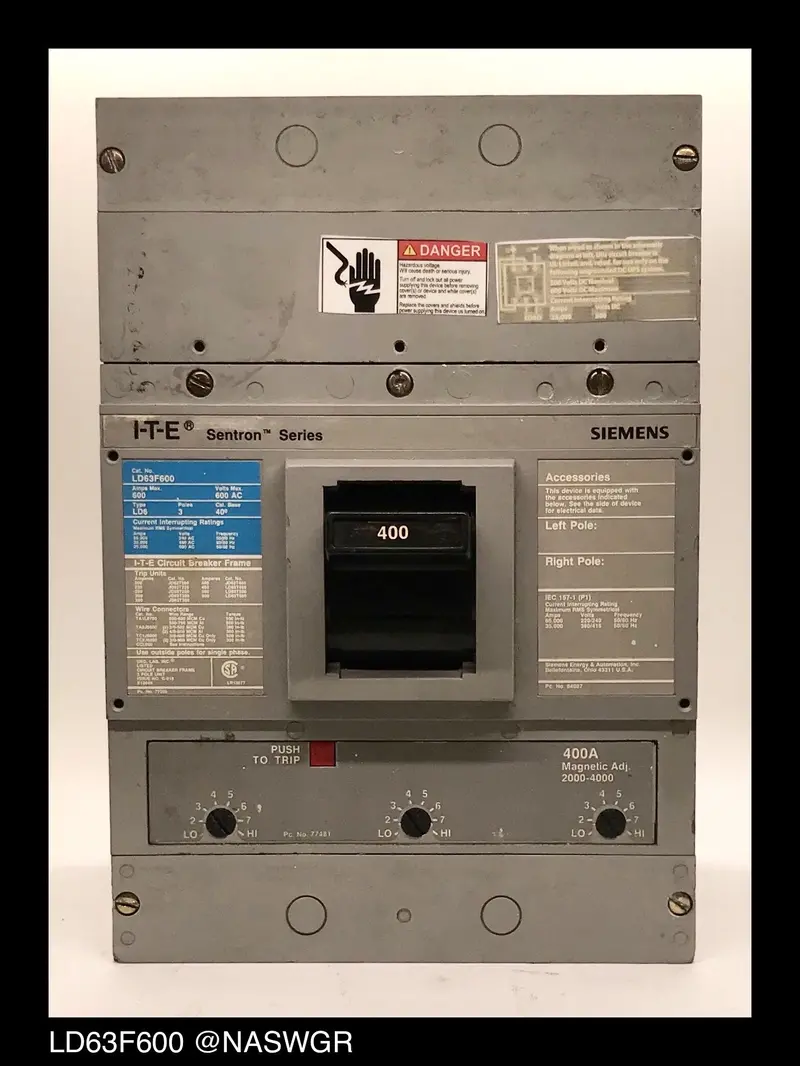 Siemens Ld63F600 400-Amp Molded Case Circuit Breaker 1