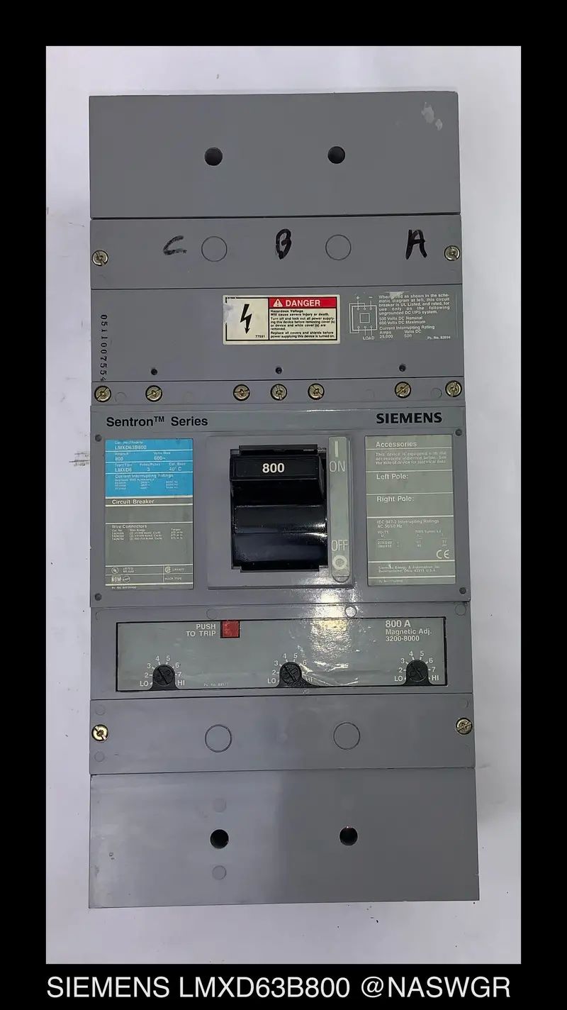 Siemens Lmxd63B800 800A Molded Case Circuit Breaker 1