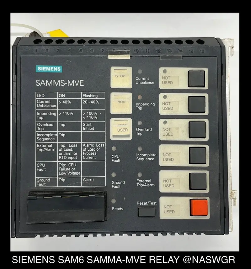 Siemens Sam6 Samma-Mve Protective Relay Unit 1
