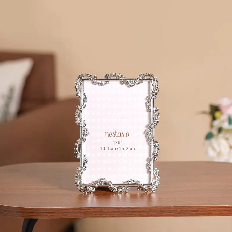 Silver Leaf Photo Frame – Small 10X15 Cm Delicate Botanical Accent 1
