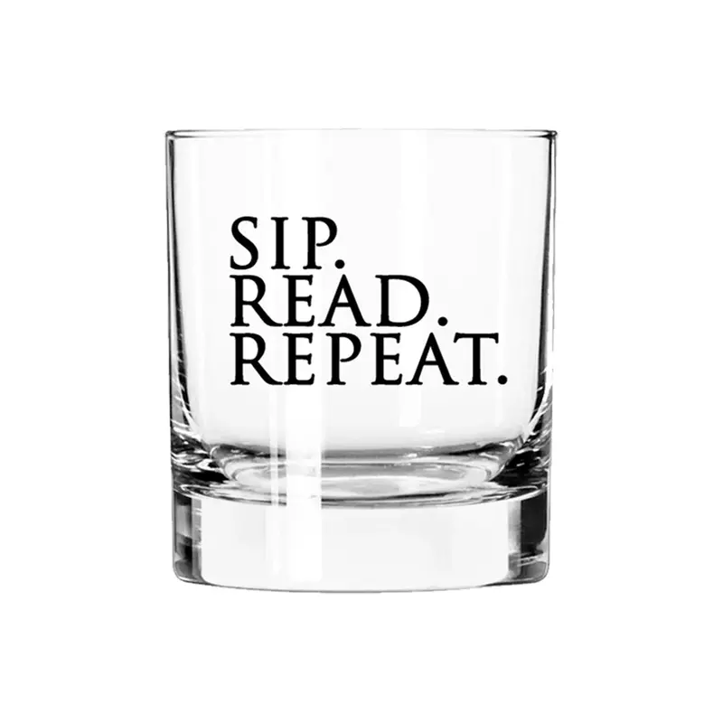 Sip, Read, Repeat Tumbler – Bookish Lifestyle Short Cocktail Glass 1