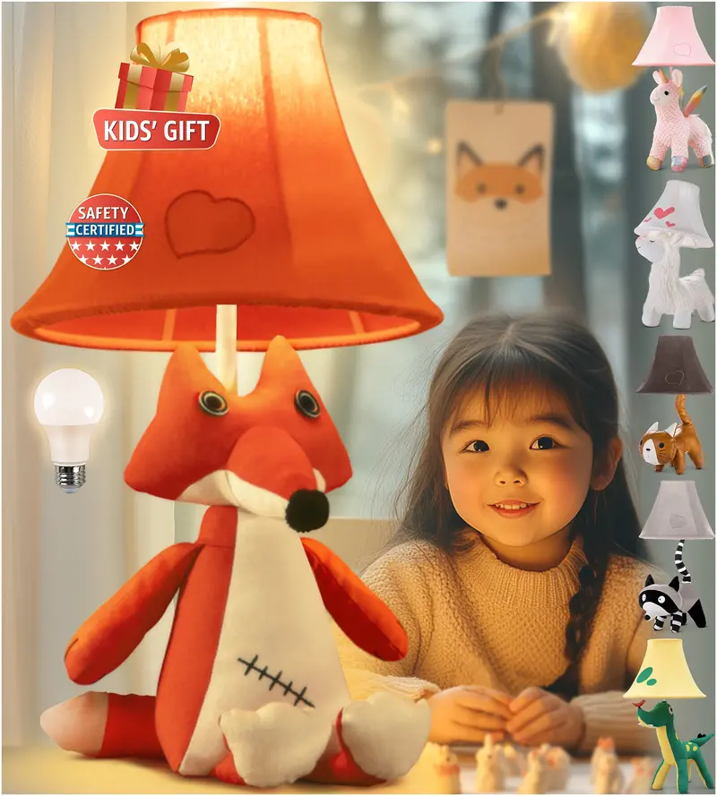 Sitting Fox Night Light For Girls’ Rooms — Gentle Glow Led Lamp With Whimsical Animal Design 1