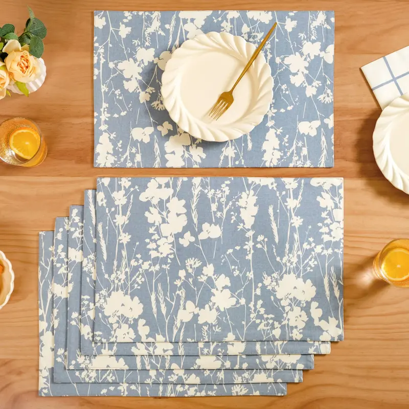 Slate Blue Pure Cotton Placemats – Set Of 6 1