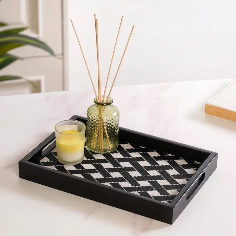 Small Black Multipurpose Decorative Serving Tray 1