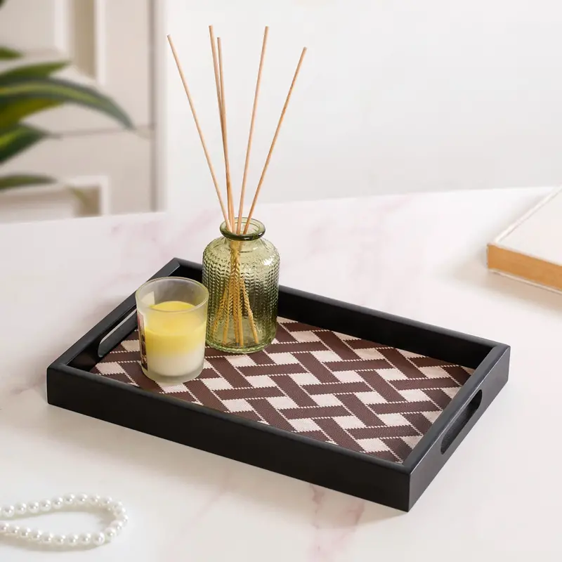 Small Brown Multipurpose Decorative Serving Tray 1