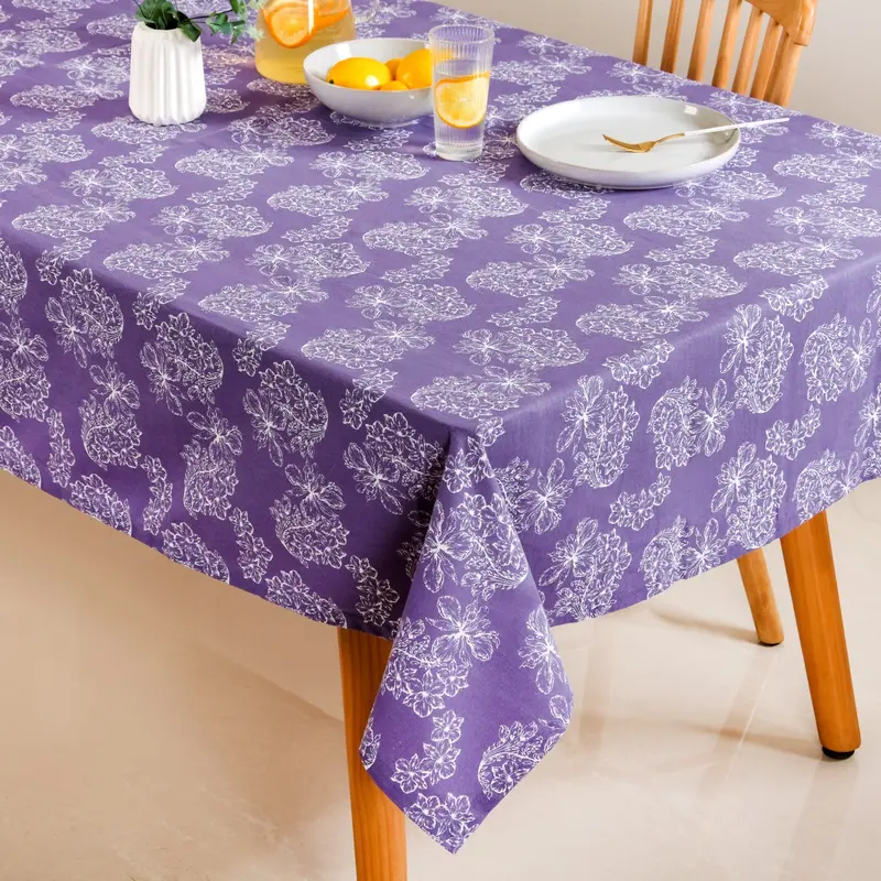 Soft Lilac Cotton Tablecloth – Fits 6-Seater Tables (154 X 208 Cm) 1