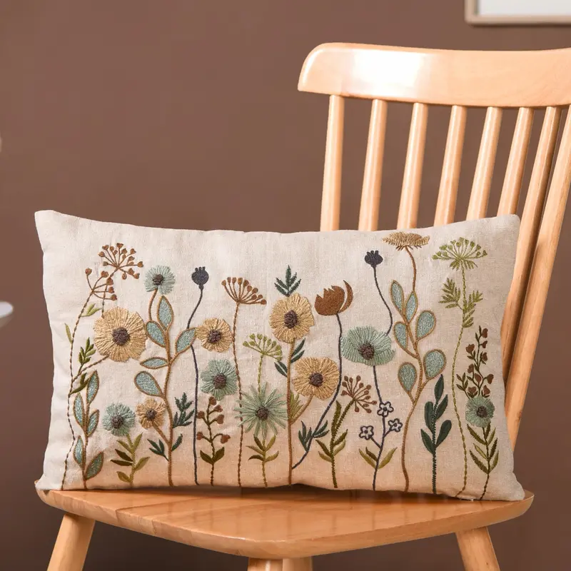 Spring Valley Embroidered Cushion Cover – 50X30Cm 1