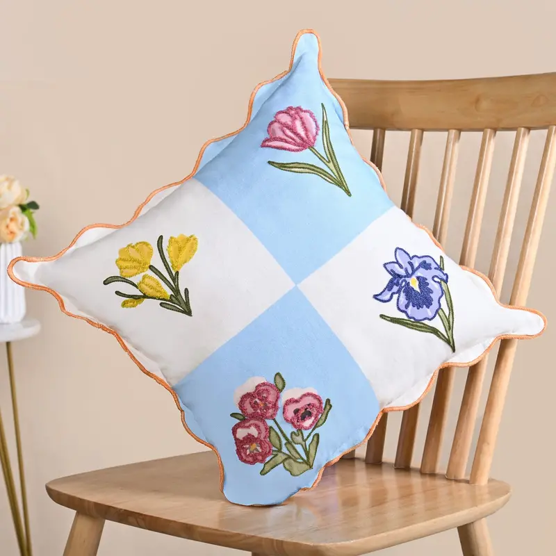 Springfield Pattern Cotton Cushion Cover – Bloom Era Collection, 43X43Cm 1