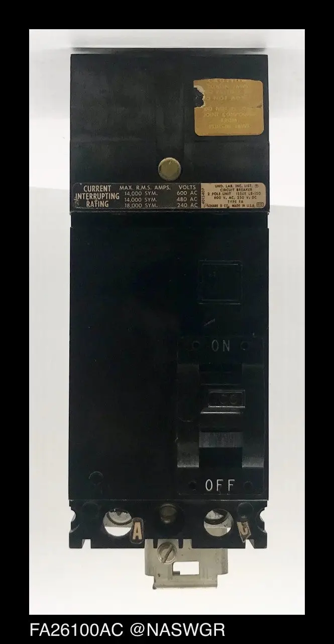 Square D Fa26100Ac Molded Case Circuit Breaker – 100A, 240V Ac 1
