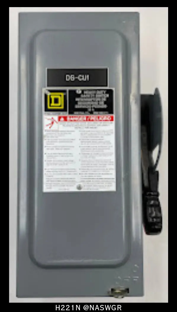 Square D H221N Heavy-Duty Safety Switch – 30A, 2-Pole, 3-Wire 1