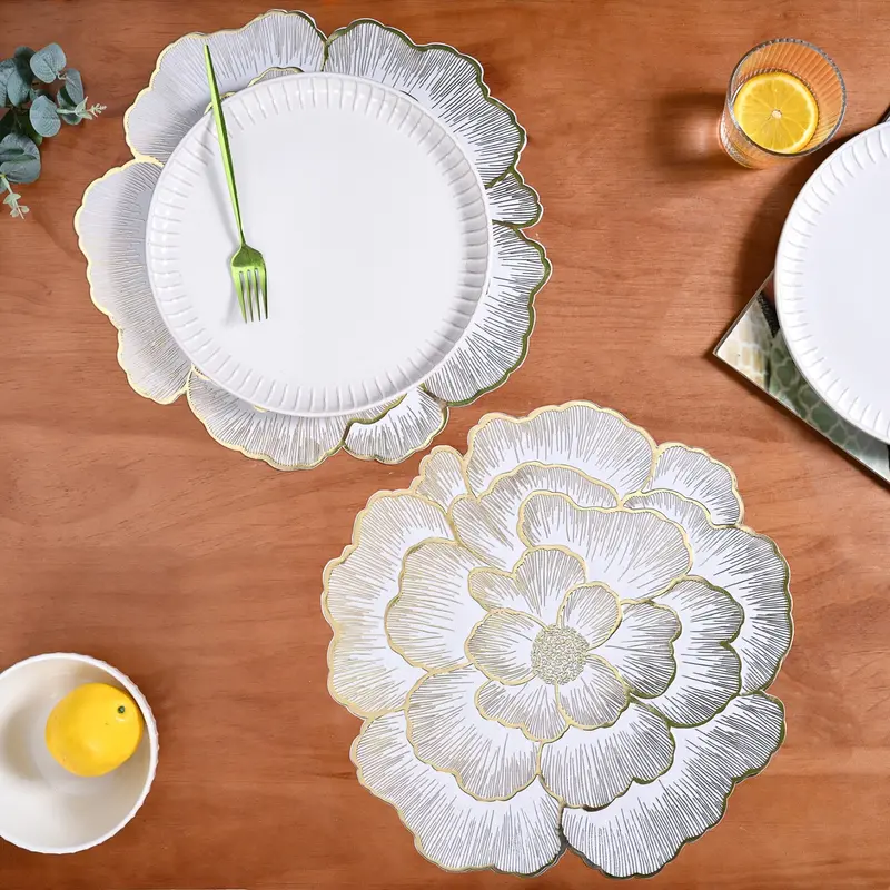 Sunlit Gold Petal Table Mats (Set Of 6) 1