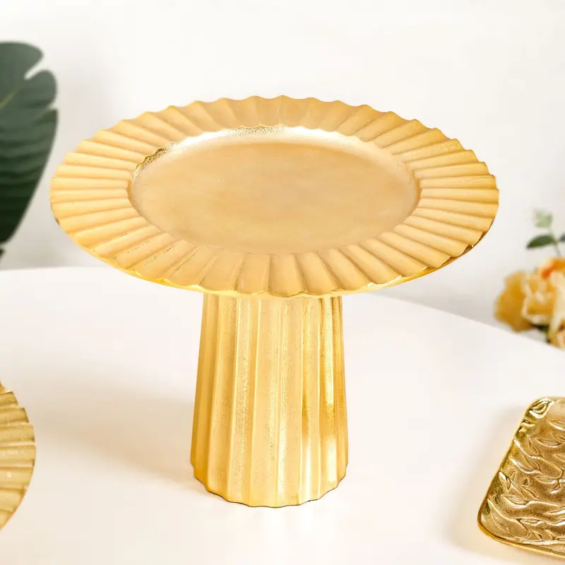 Tall Gold-Tone Dessert Stand – Halo Collection Tiered Riser 1