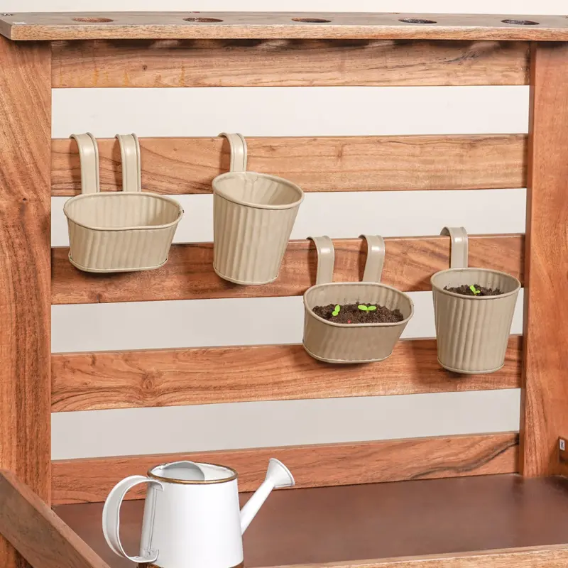 Taupe Mini Hanging Planter Set – 4-Pack For Indoor Decor 1