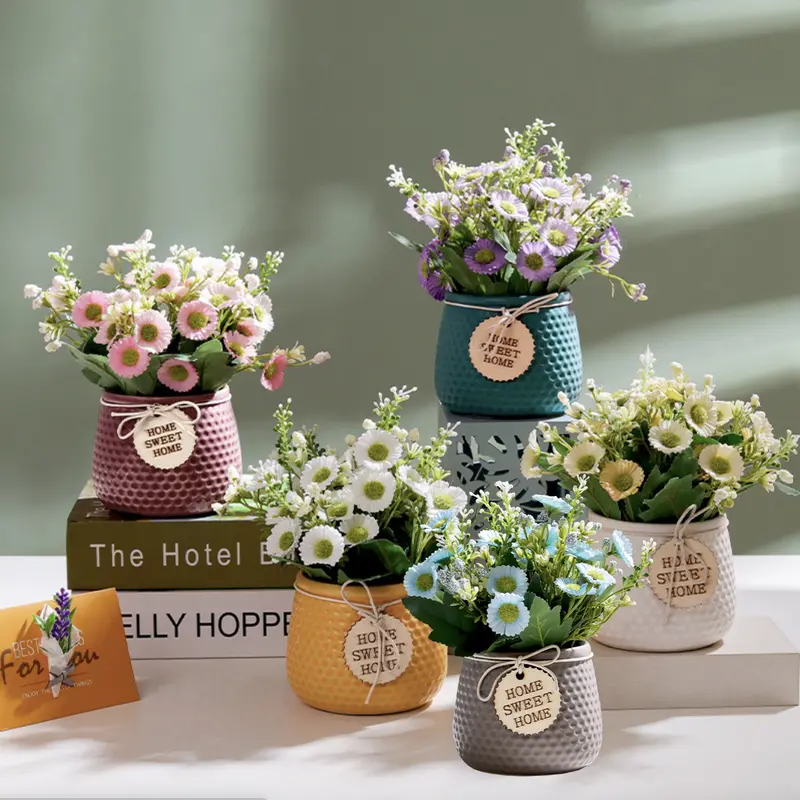 Textured Ceramic Flower Pot – Minimalist Planter 1