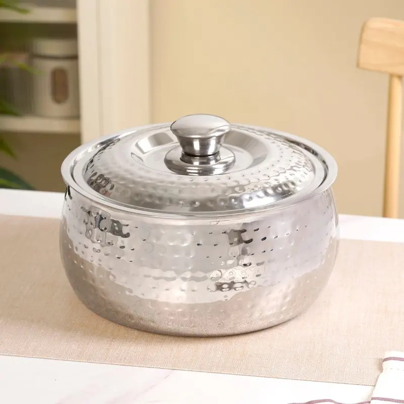 Textured Hammered Stainless Steel Insulated Casserole – 3L 1