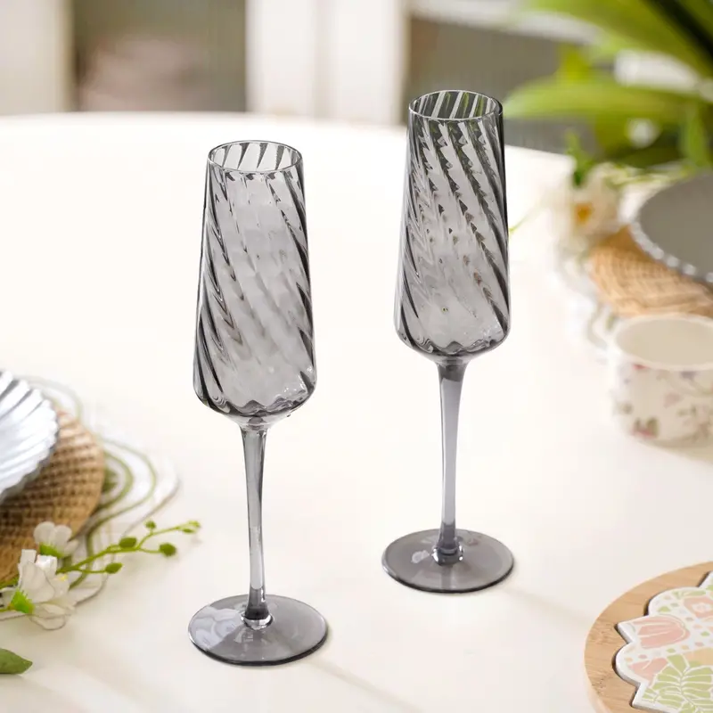 Tinted Champagne Flutes – Set Of 2, 240Ml Each 1