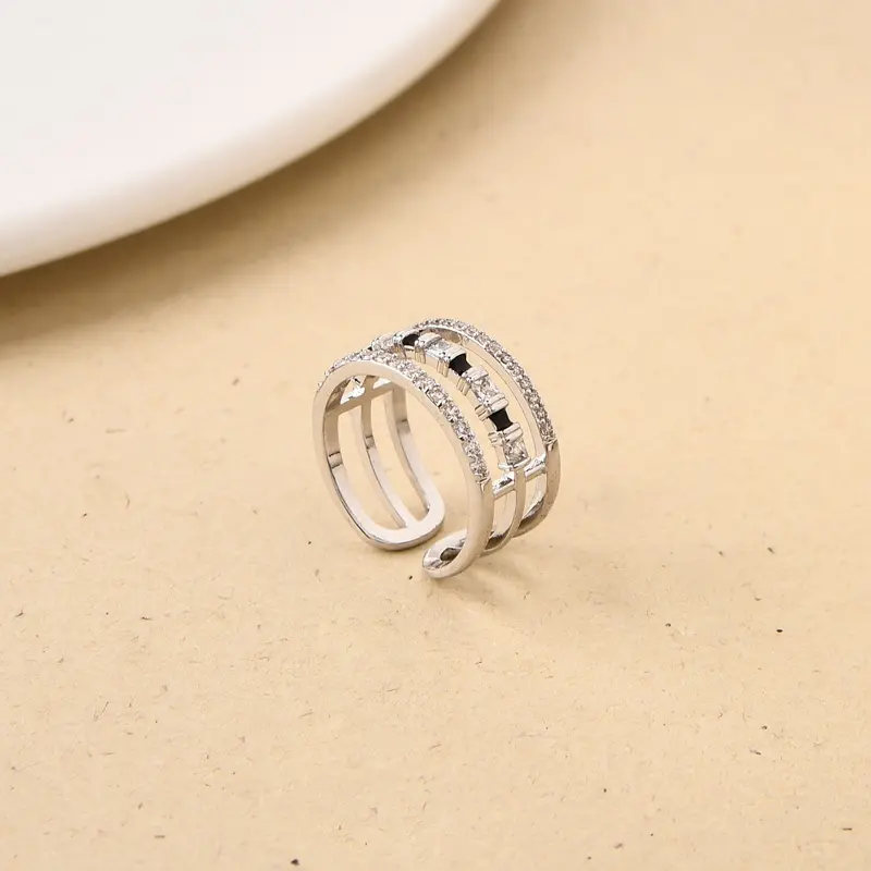 Trio Delight Three-Band Silver Ring 1