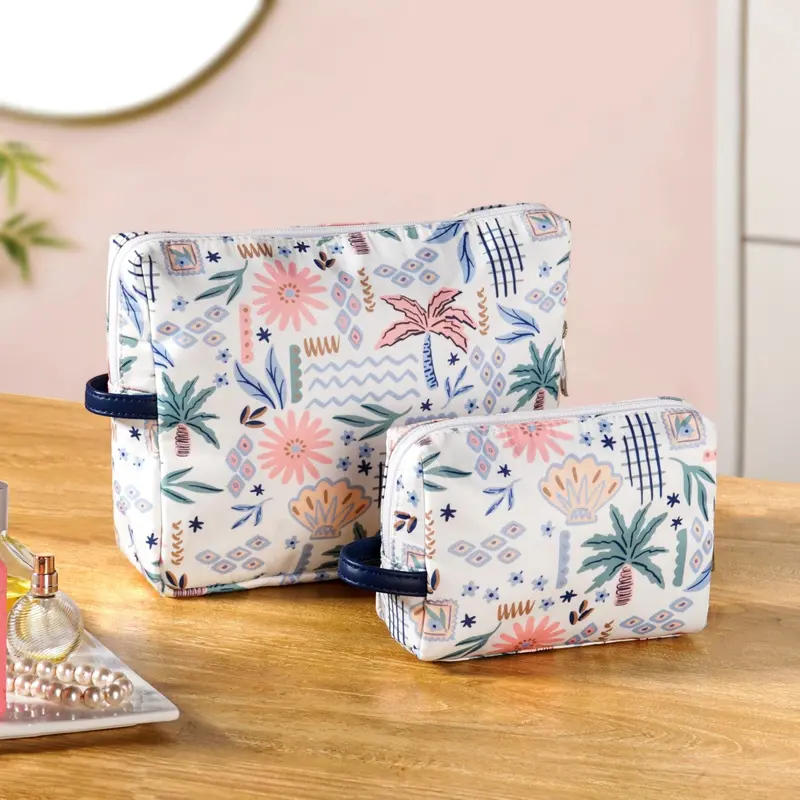 Tropical-Themed Travel Toiletry Kit – Dual Bag Set 1