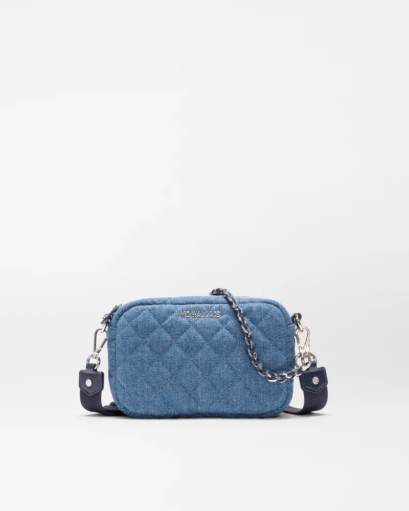 True Blue Denim Mini Crosby Crossbody Bag 1