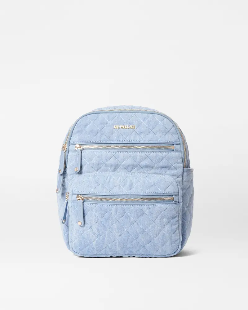 True Light Denim Small Crosby Backpack 1