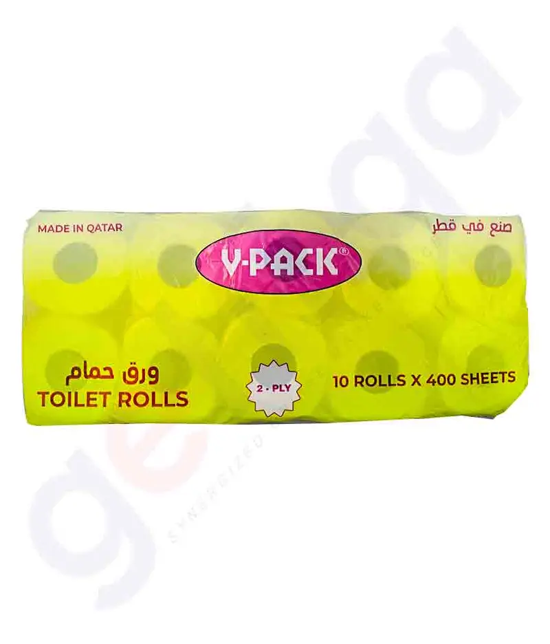 V-Pack Two-Ply Toilet Paper – 400 Sheets Per Roll, 10-Roll Pack 1