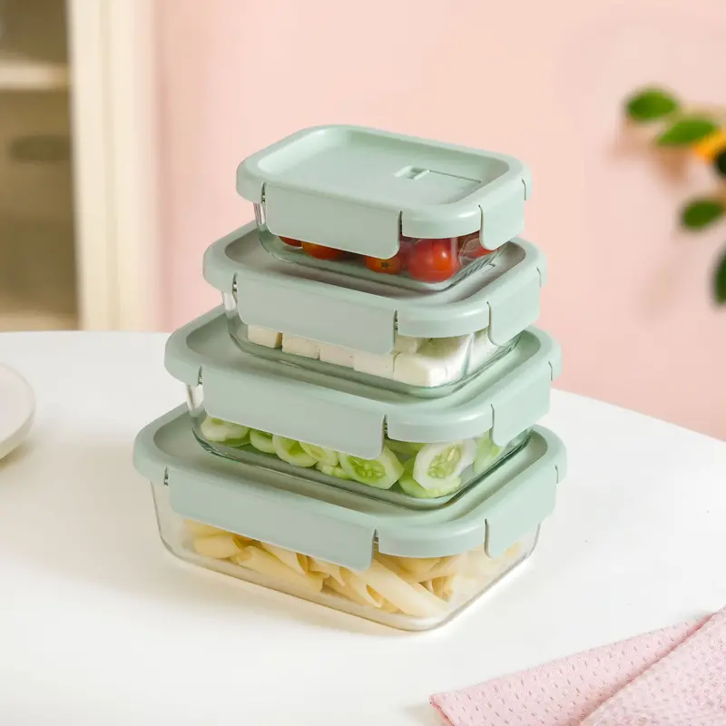 Venti Sage Green Food Storage Set – Four Airtight, Stackable Containers (370–1500Ml) 1