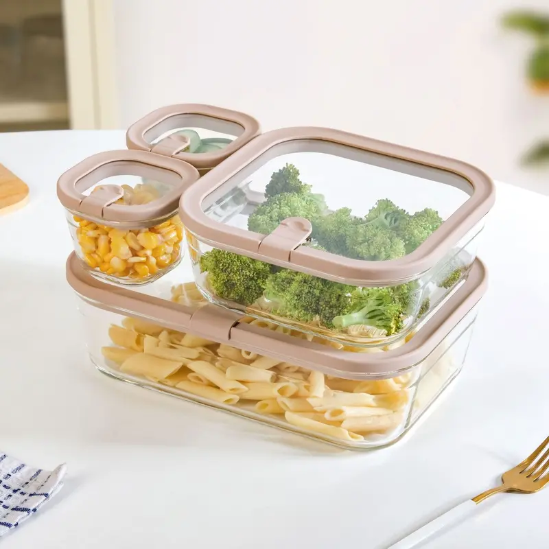 Vento Airtight Food Storage Set – 4-Piece Beige & Brown Containers 1