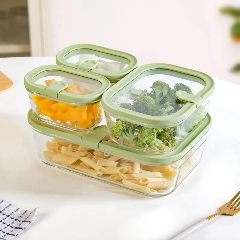 Vento Eco-Friendly Stackable Container Set – Green, 4-Piece 1