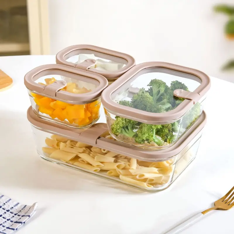 Vento Silicone-Seal Storage Set – Brown, 4-Piece Airtight Containers 1