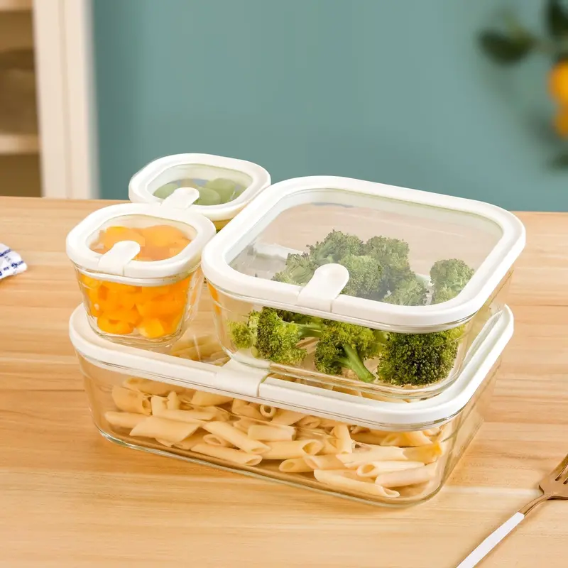 Vento Stackable Food Container Set – Cream Finish, 4 Sizes 1