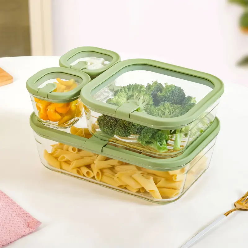 Vento Stackable Food Storage Set – 4-Piece, Sage Green, 2500Ml Total 1