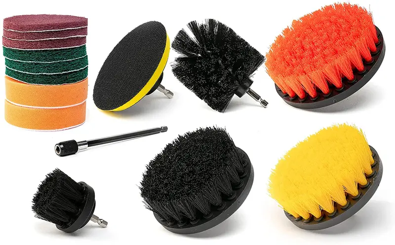 Versatile Drill-Mount Brush And Pad Cleaning System – 15-Piece Polishing & Scrubbing Set 1