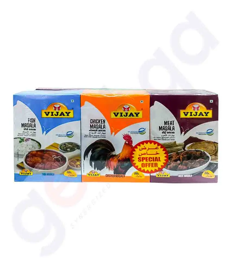 Vijay Masala Assorted Spice Pack – 3 × 200G 1