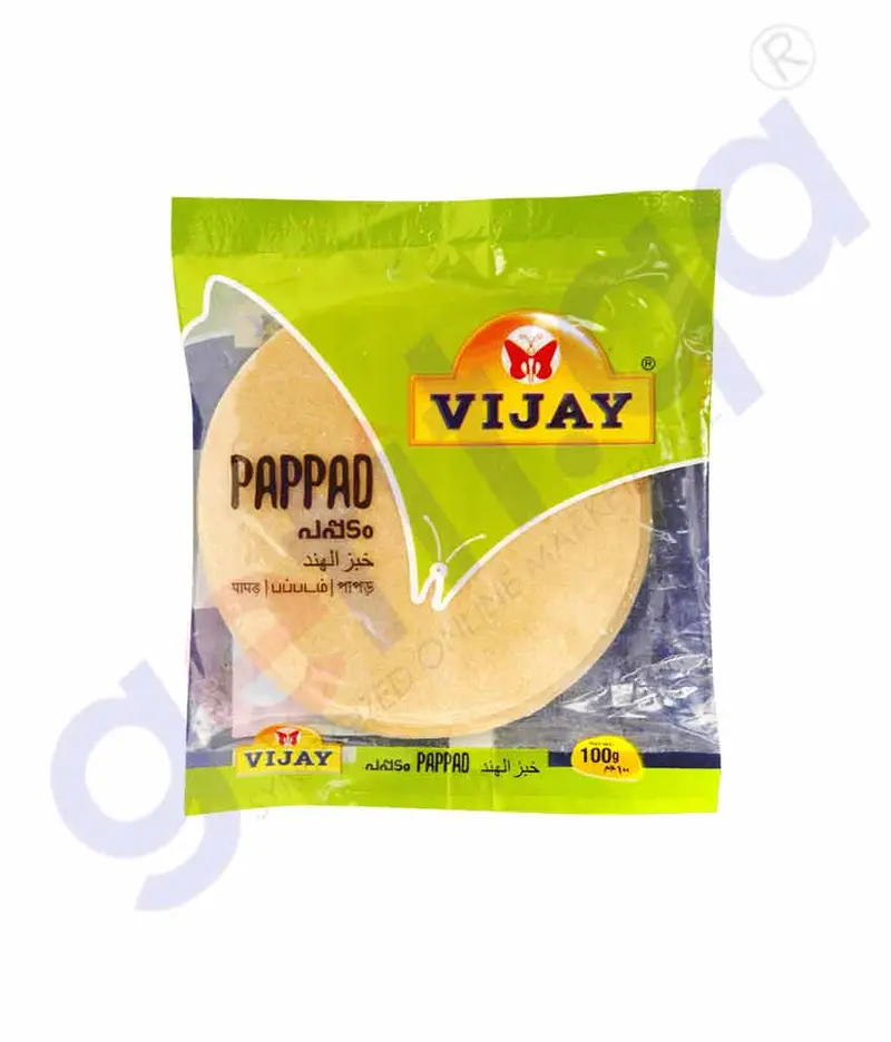 Vijay Papad – Crispy Lentil Wafers, 100 G Pack 1