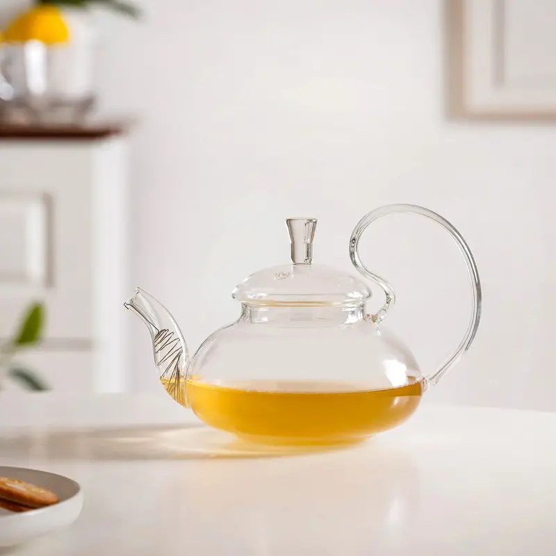 Vintage-Style Glass Teapot With Integrated Spout Strainer – 600Ml 1