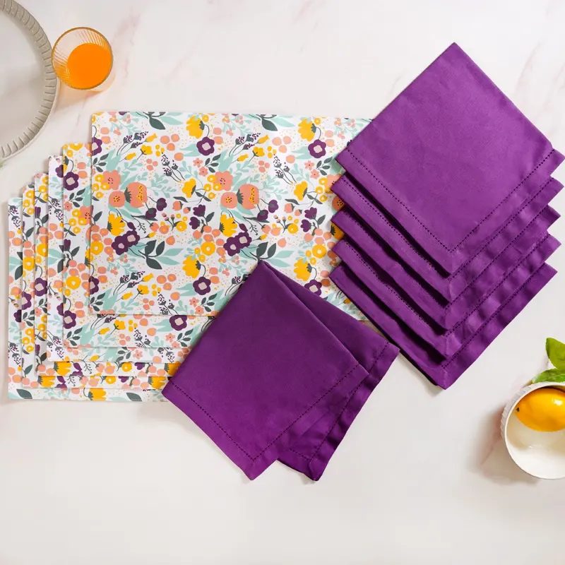 Viola Coordinated 12-Piece Set: Placemats & Matching Napkins 1