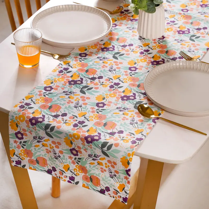 Viola Designer Table Runner – Sophisticated Linen Finish 1