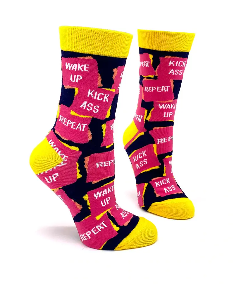 ‘Wake Up, Kick Ass, Repeat’ Motivational Sock Set – Fabdaz 1