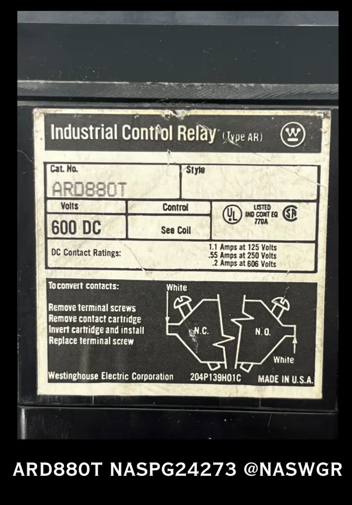 Westinghouse Ard880T Industrial Relay For Motor And Process Control 1